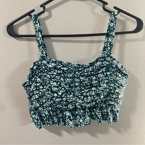 Floral Green Bikini Top size medium